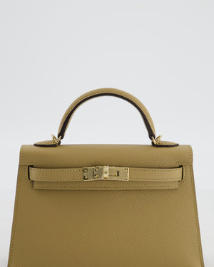 *RARE* Hermès Mini Kelly II 20 Bag in Poussiere Epsom Leather with Permabrass Hardware