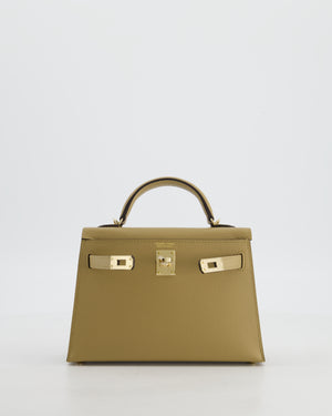 *RARE* Hermès Mini Kelly II 20 Bag in Poussiere Epsom Leather with Permabrass Hardware