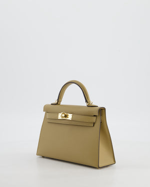 *RARE* Hermès Mini Kelly II 20 Bag in Poussiere Epsom Leather with Permabrass Hardware