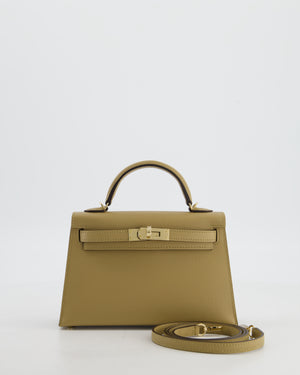 *RARE* Hermès Mini Kelly II 20 Bag in Poussiere Epsom Leather with Permabrass Hardware