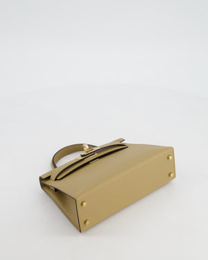 *RARE* Hermès Mini Kelly II 20 Bag in Poussiere Epsom Leather with Permabrass Hardware