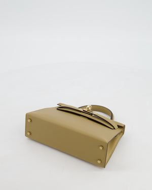 *RARE* Hermès Mini Kelly II 20 Bag in Poussiere Epsom Leather with Permabrass Hardware