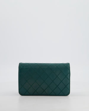 Chanel Forest Green Wallet on Chain Bag in Lambskin Leather with Silver Hardware
