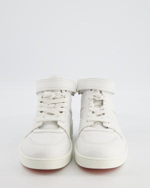 Hermès White Freestyle High-Top Sneaker in Epsom Leather with Logo Detail Size EU 38.5