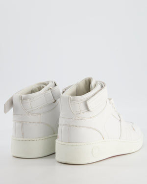 Hermès White Freestyle High-Top Sneaker in Epsom Leather with Logo Detail Size EU 38.5