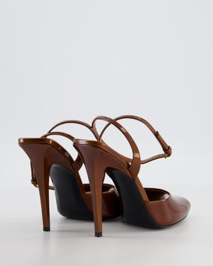 Saint Laurent Caramel Brown Le Scandale 110 Patent Leather Heels Size EU 38.5 RRP £895