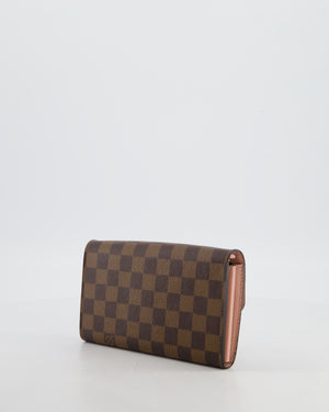 Louis Vuitton Brown Croisette Wallet on Chain in Damier Ebene Canvas with Gold Hardware
