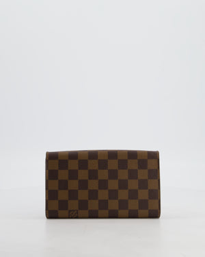 Louis Vuitton Brown Croisette Wallet on Chain in Damier Ebene Canvas with Gold Hardware