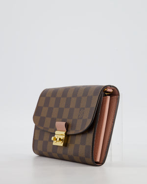 Louis Vuitton Brown Croisette Wallet on Chain in Damier Ebene Canvas with Gold Hardware