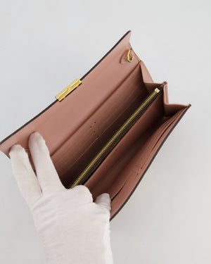 Louis Vuitton Brown Croisette Wallet on Chain in Damier Ebene Canvas with Gold Hardware