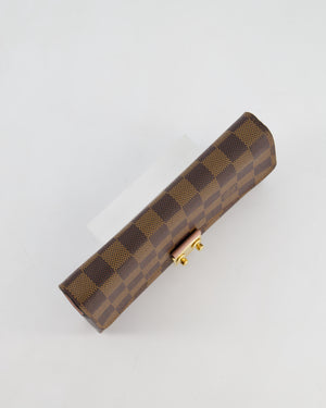 Louis Vuitton Brown Croisette Wallet on Chain in Damier Ebene Canvas with Gold Hardware