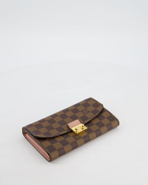 Louis Vuitton Brown Croisette Wallet on Chain in Damier Ebene Canvas with Gold Hardware
