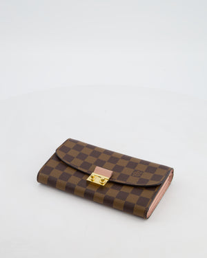 Louis Vuitton Brown Croisette Wallet on Chain in Damier Ebene Canvas with Gold Hardware