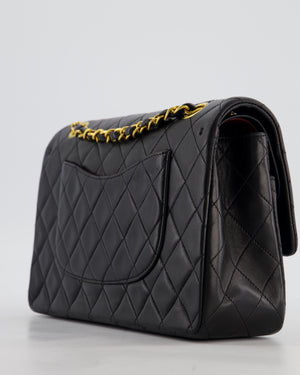 *AMAZING CONDITION* Chanel Black Vintage Medium Classic Double Flap Bag in Lambskin Leather with 24K Gold Hardware