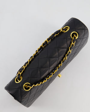 *AMAZING CONDITION* Chanel Black Vintage Medium Classic Double Flap Bag in Lambskin Leather with 24K Gold Hardware