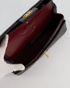 *AMAZING CONDITION* Chanel Black Vintage Medium Classic Double Flap Bag in Lambskin Leather with 24K Gold Hardware