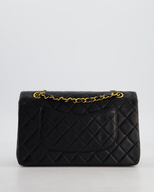 *AMAZING CONDITION* Chanel Black Vintage Medium Classic Double Flap Bag in Lambskin Leather with 24K Gold Hardware