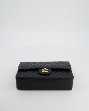 *AMAZING CONDITION* Chanel Black Vintage Medium Classic Double Flap Bag in Lambskin Leather with 24K Gold Hardware