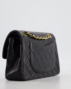 *AMAZING CONDITION* Chanel Vintage Black Small Classic Double Flap Bag in Lambskin Leather with 24k Gold Hardware