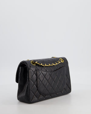 *AMAZING CONDITION* Chanel Vintage Black Small Classic Double Flap Bag in Lambskin Leather with 24k Gold Hardware