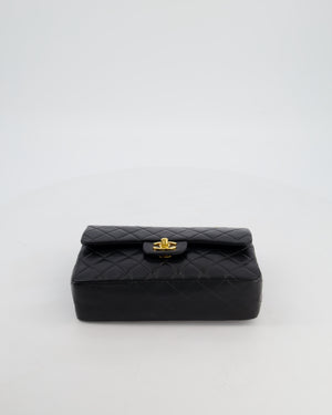 *AMAZING CONDITION* Chanel Vintage Black Small Classic Double Flap Bag in Lambskin Leather with 24k Gold Hardware