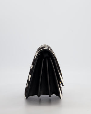 Alaïa Le Papa Leather Trimmed Zebra Print Calf Hair Shoulder Bag with Gold Hardware