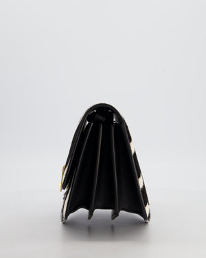 Alaïa Le Papa Leather Trimmed Zebra Print Calf Hair Shoulder Bag with Gold Hardware