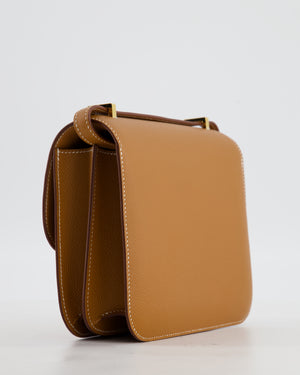 Hermès Mini Constance III Miroir 18 Bag in Gold Epsom Leather with Gold Hardware