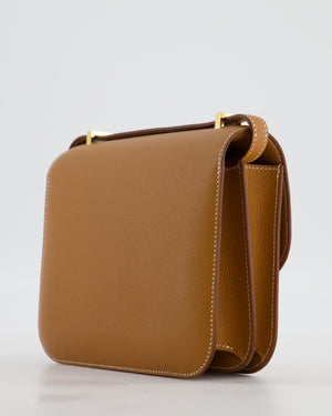 Hermès Mini Constance III Miroir 18 Bag in Gold Epsom Leather with Gold Hardware