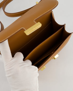 Hermès Mini Constance III Miroir 18 Bag in Gold Epsom Leather with Gold Hardware