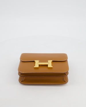Hermès Mini Constance III Miroir 18 Bag in Gold Epsom Leather with Gold Hardware