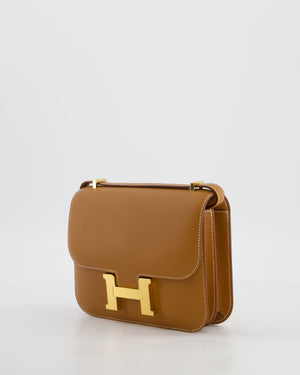 Hermès Mini Constance III Miroir 18 Bag in Gold Epsom Leather with Gold Hardware
