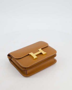 Hermès Mini Constance III Miroir 18 Bag in Gold Epsom Leather with Gold Hardware
