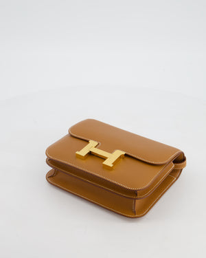 Hermès Mini Constance III Miroir 18 Bag in Gold Epsom Leather with Gold Hardware