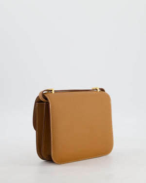 Hermès Mini Constance III Miroir 18 Bag in Gold Epsom Leather with Gold Hardware