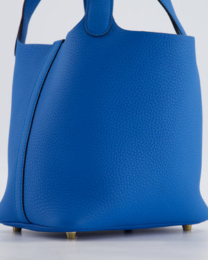 Hermès Picotin Lock 18 Bag in Bleu Zanzibar Taurillon Clemence Leather with Gold Hardware
