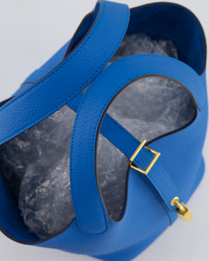 Hermès Picotin Lock 18 Bag in Bleu Zanzibar Taurillon Clemence Leather with Gold Hardware