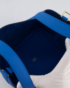 Hermès Picotin Lock 18 Bag in Bleu Zanzibar Taurillon Clemence Leather with Gold Hardware