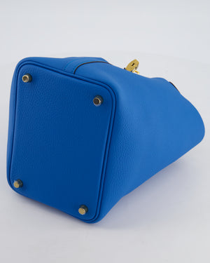 Hermès Picotin Lock 18 Bag in Bleu Zanzibar Taurillon Clemence Leather with Gold Hardware