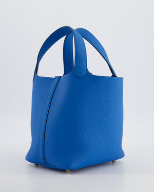 Hermès Picotin Lock 18 Bag in Bleu Zanzibar Taurillon Clemence Leather with Gold Hardware