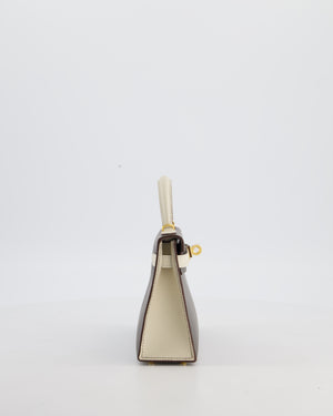 *SUPER RARE* Hermès HSS Mini Kelly II 20 Bag in Craie & Gris Meyer Epsom Leather with Gold Hardware