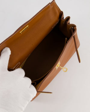 *SUPER RARE* Hermès Kelly 25 Retourne Bag in Fauve Barenia Faubourg Leather with Gold Hardware