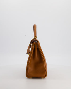 *SUPER RARE* Hermès Kelly 25 Retourne Bag in Fauve Barenia Faubourg Leather with Gold Hardware