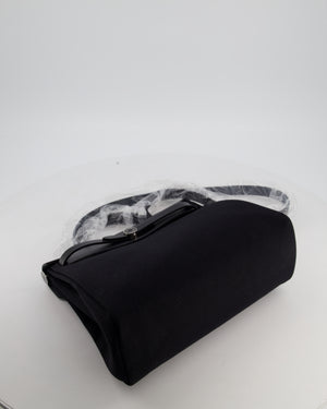 Hermès Herbag 31 Zip Bag in Noir Toile Officier Canvas, Noir Vache Hunter Leather with Palladium Hardware