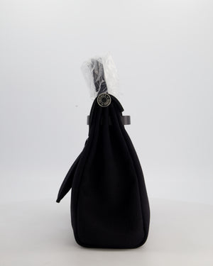 Hermès Herbag 31 Zip Bag in Noir Toile Officier Canvas, Noir Vache Hunter Leather with Palladium Hardware