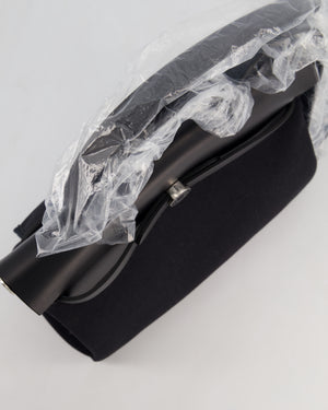 Hermès Herbag 31 Zip Bag in Noir Toile Officier Canvas, Noir Vache Hunter Leather with Palladium Hardware