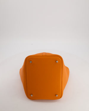 Hermès Picotin Lock 22 Bag in Orange Taurillon Clemence Leather with Palladium Hardware