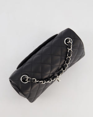 Chanel Black Mini Rectangular Flap Bag in Lambskin Leather with Silver Hardware