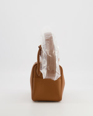 Hermès Mini Lindy Bag in Gold Taurillon Clemence Leather with Palladium Hardware