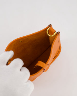 Hermès Mini Evelyne Bag in Orange Clemence Leather with Gold Hardware